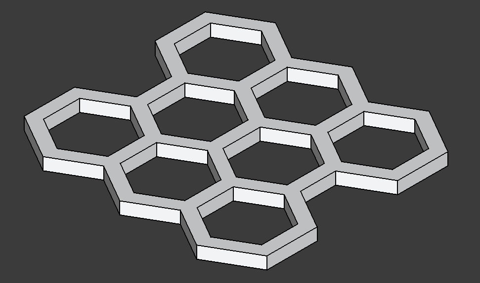 Model CAD podstawki heksagonalnej przed drukiem 3D